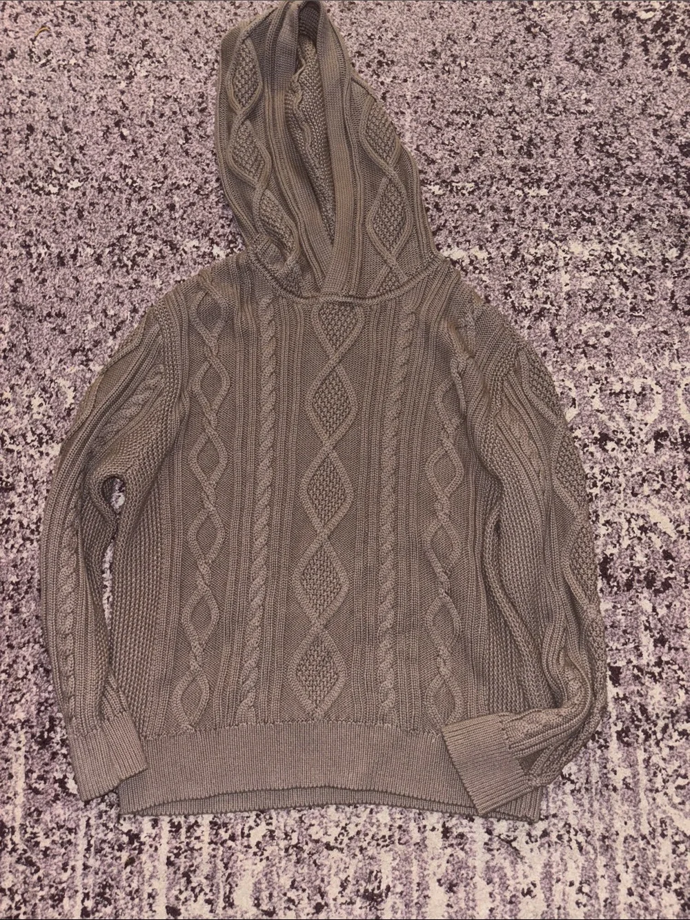 GAP boys  Cable Knit Hooded Sweater - Taupe